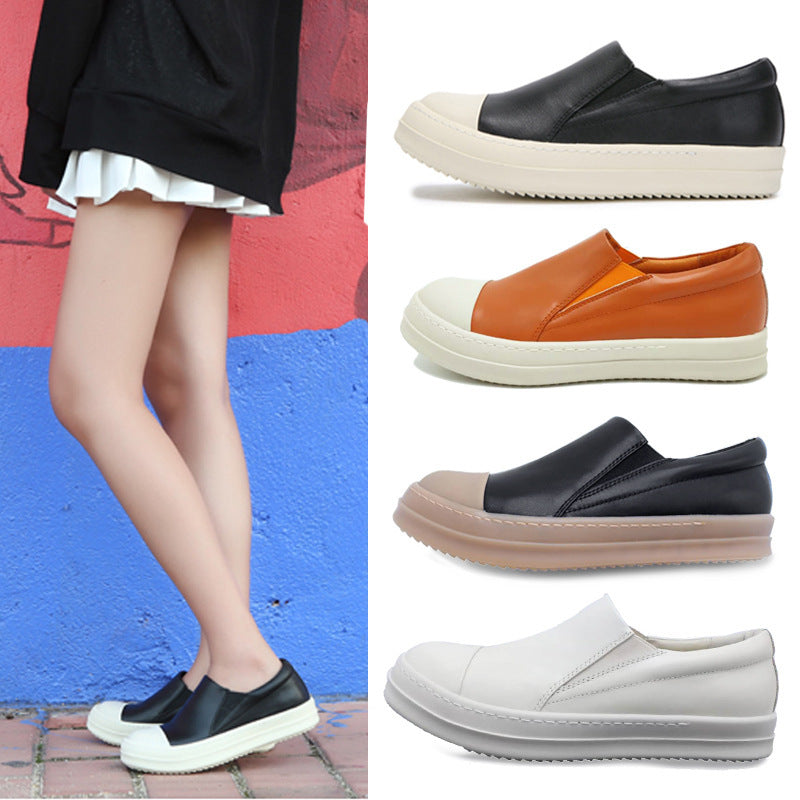 Sports And Leisure Slip-on Leather Low-top Sneakers