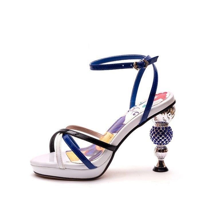 Women's Transparent Diamond Shaped High Heel Sandals