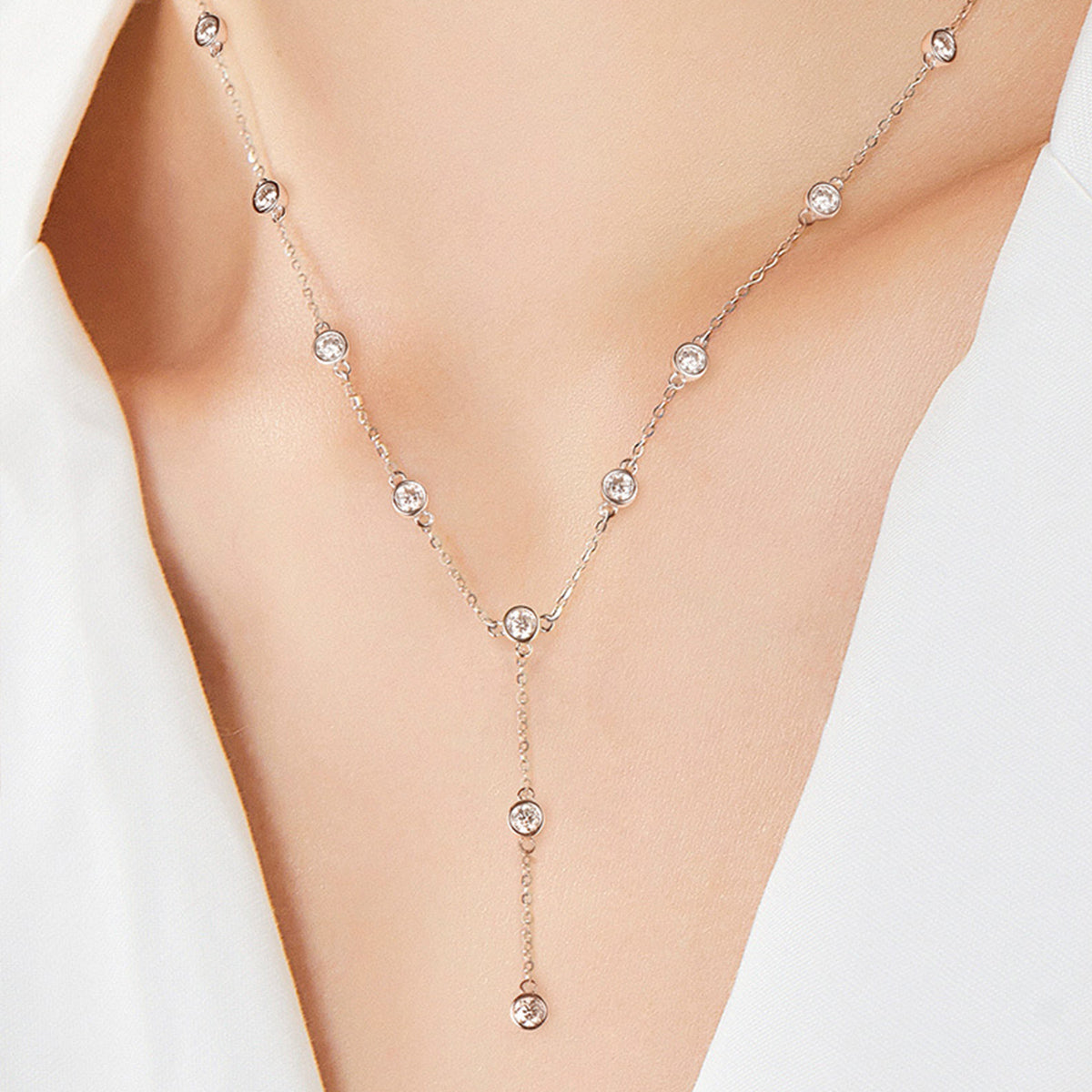 Collier en argent sterling 925 moissanite 1,1 carat