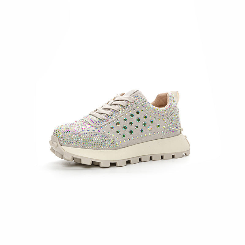 Plataforma Piel Strass Cortez Mujer