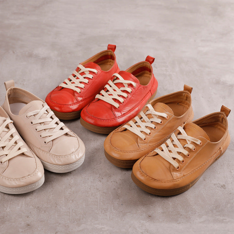 Leather Lace-up Fashion All-match Four Seasons Shoes