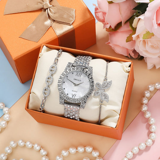 Reloj de Cuarzo Diamante Mariposa Pulsera de Circón