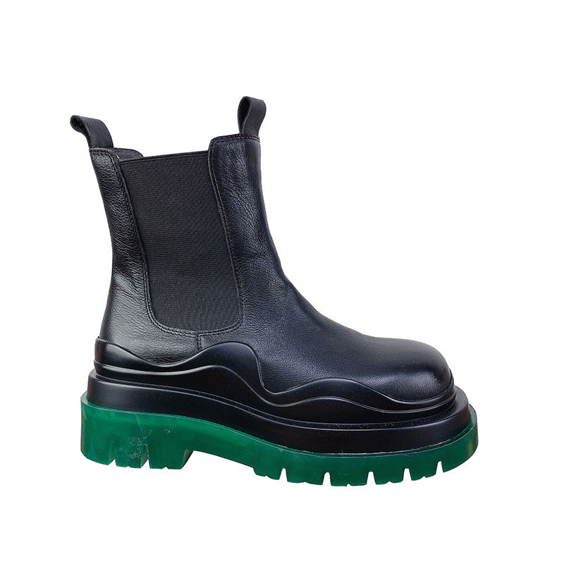 Medium tube block heel Martin boots