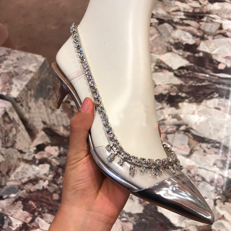 Magnifique chaîne de chaussures de mode en diamant