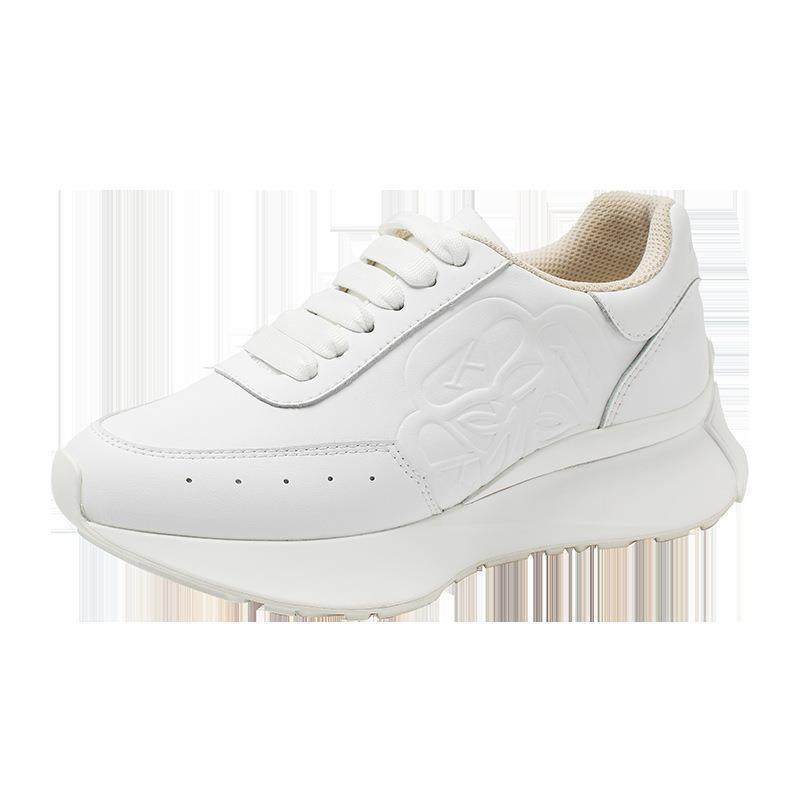 Leather Sports Casual Shoes White Shoes Four Seasons Raise The Bottom Dad Shoes