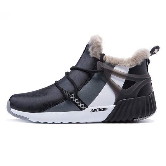 New Couple Mid High And Velvet Shoes Men's And Women's Sports Warm Snow Boots