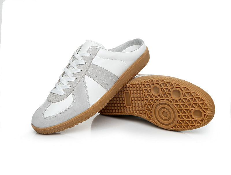 Men's Non-Heel Half Slippers Casual Low-Top Leather Shoes