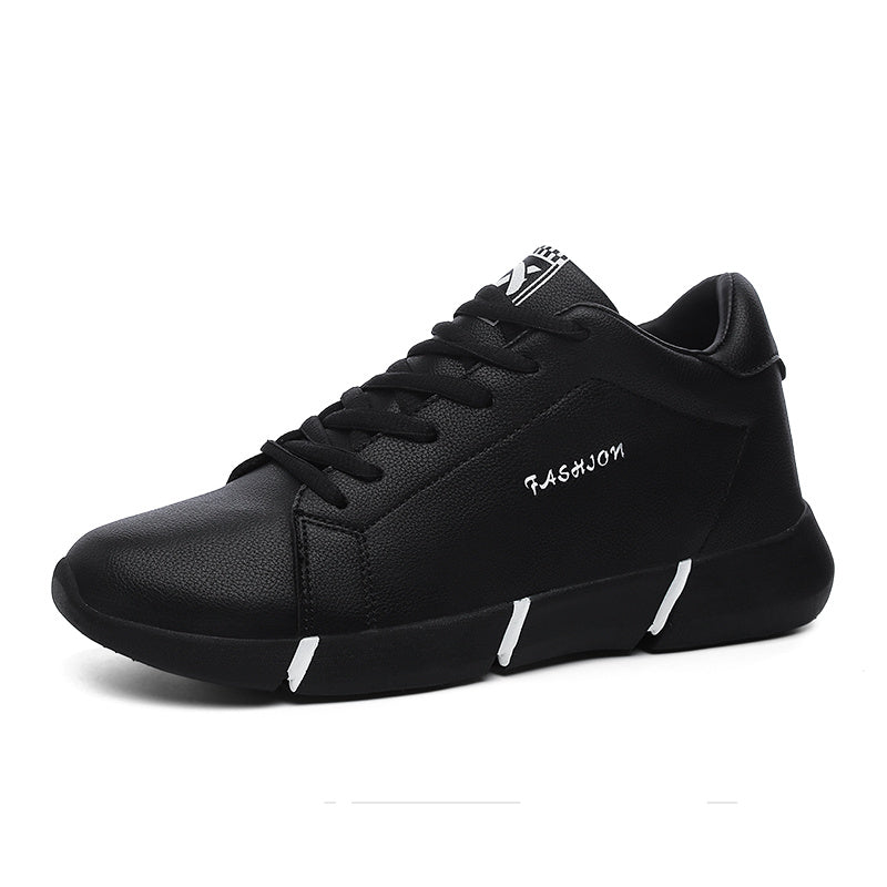 Leather Thick-Soled Inner Heightening Student Running Shoes