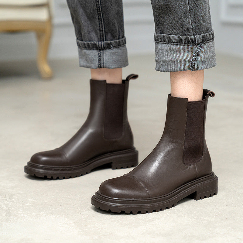 Korean Style Simple Platform Martin Boots