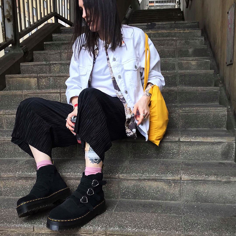 Love Buckle Martin Boots Deerskin Buckle Harajuku Short Boots