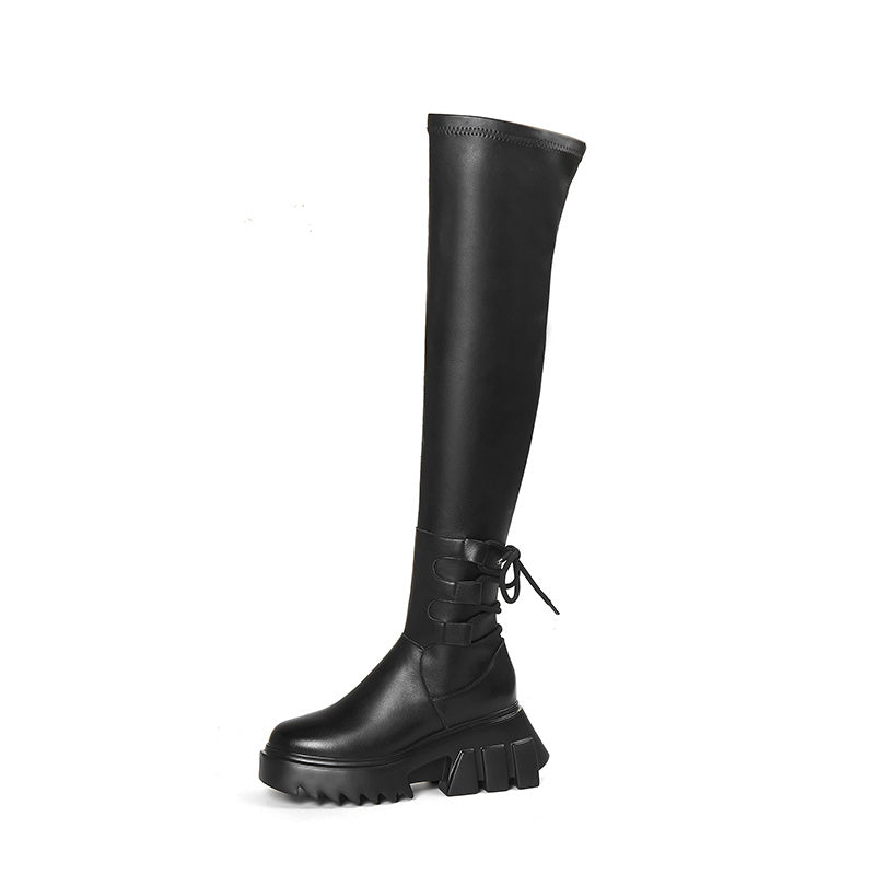 Thick-Soled Over-The-Knee Women's Stretch Boots