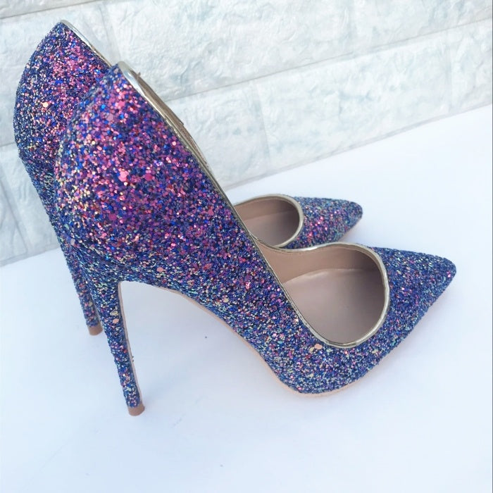 Symphony purple sequin high heels