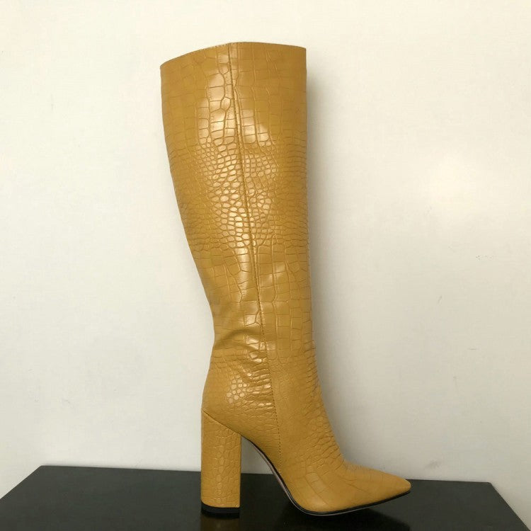 Large chunky boots for high boots for women