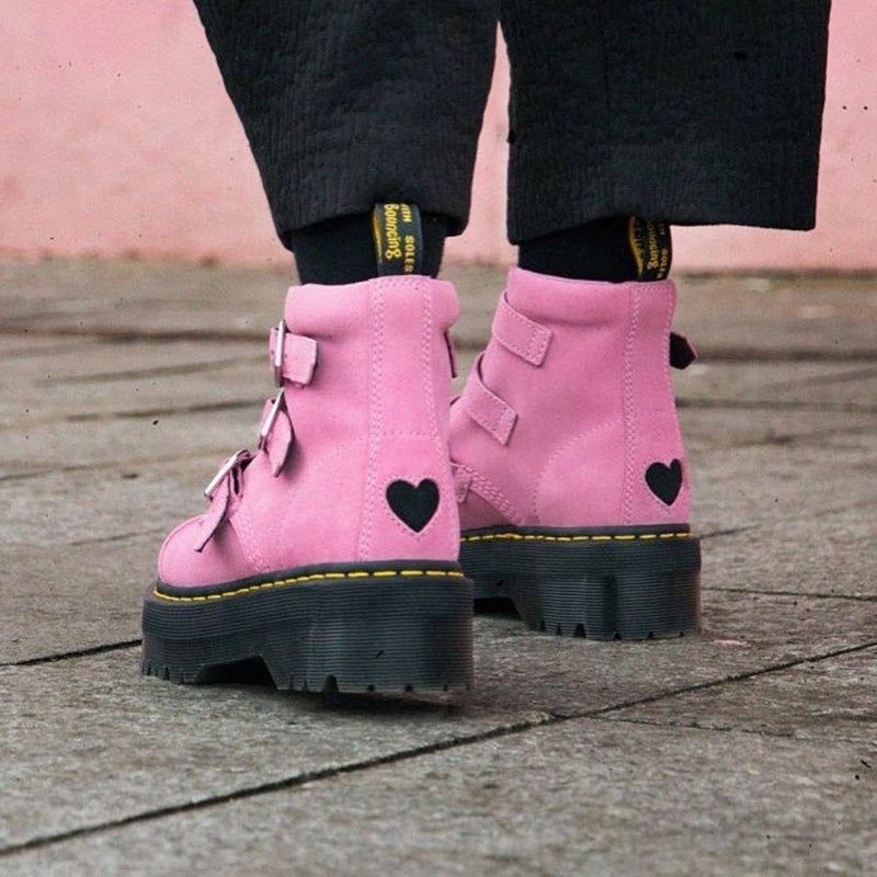 Love Buckle Martin Boots Deerskin Buckle Harajuku Short Boots