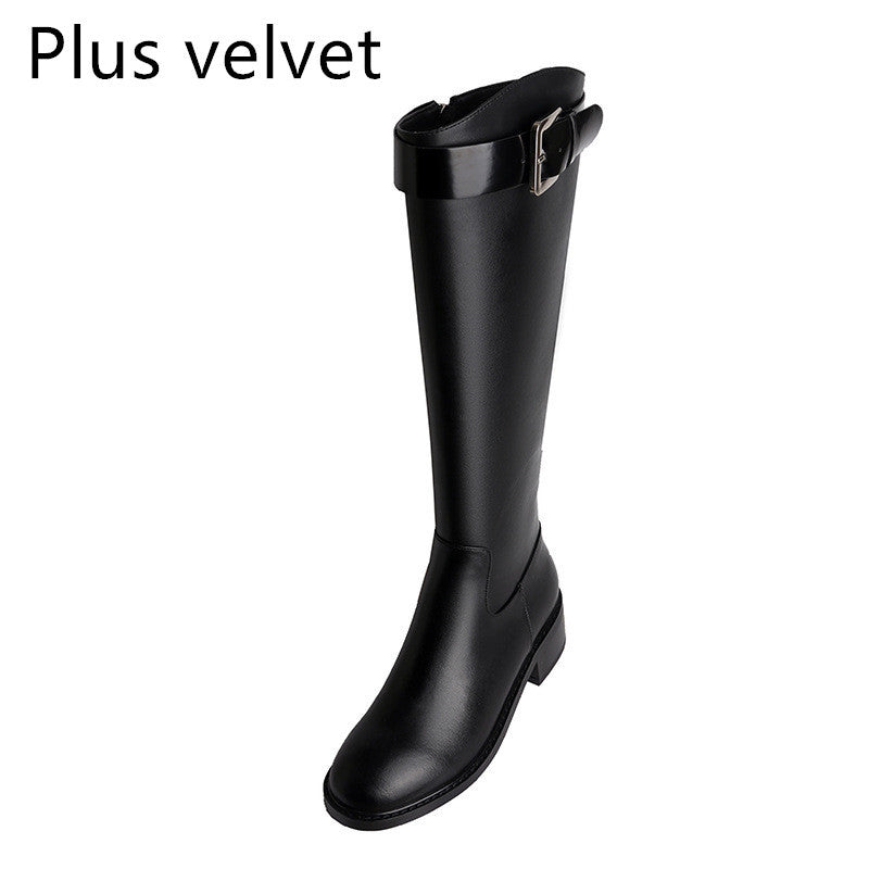 Women's Straight Boots But Small Knee Boots In Leather