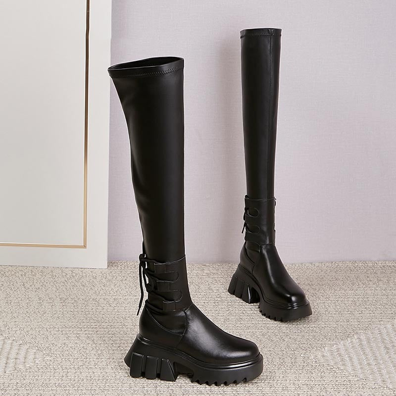 Thick-Soled Over-The-Knee Women's Stretch Boots