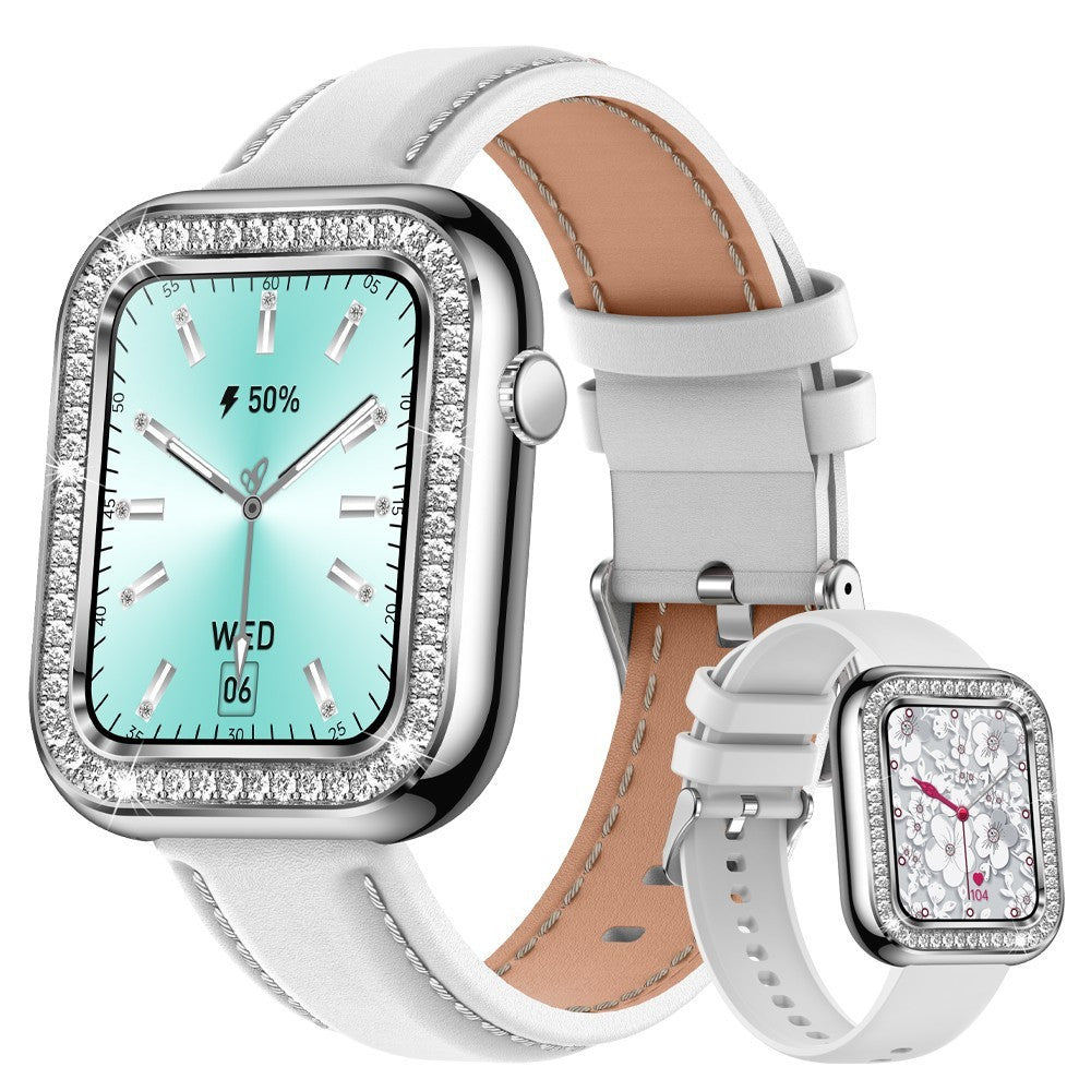 New Square Fashion Women Smart Wristwatch Diamond Waterproof