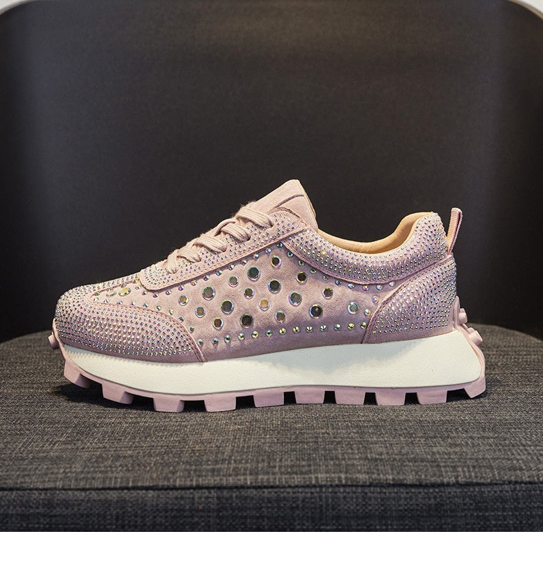 Plataforma Piel Strass Cortez Mujer