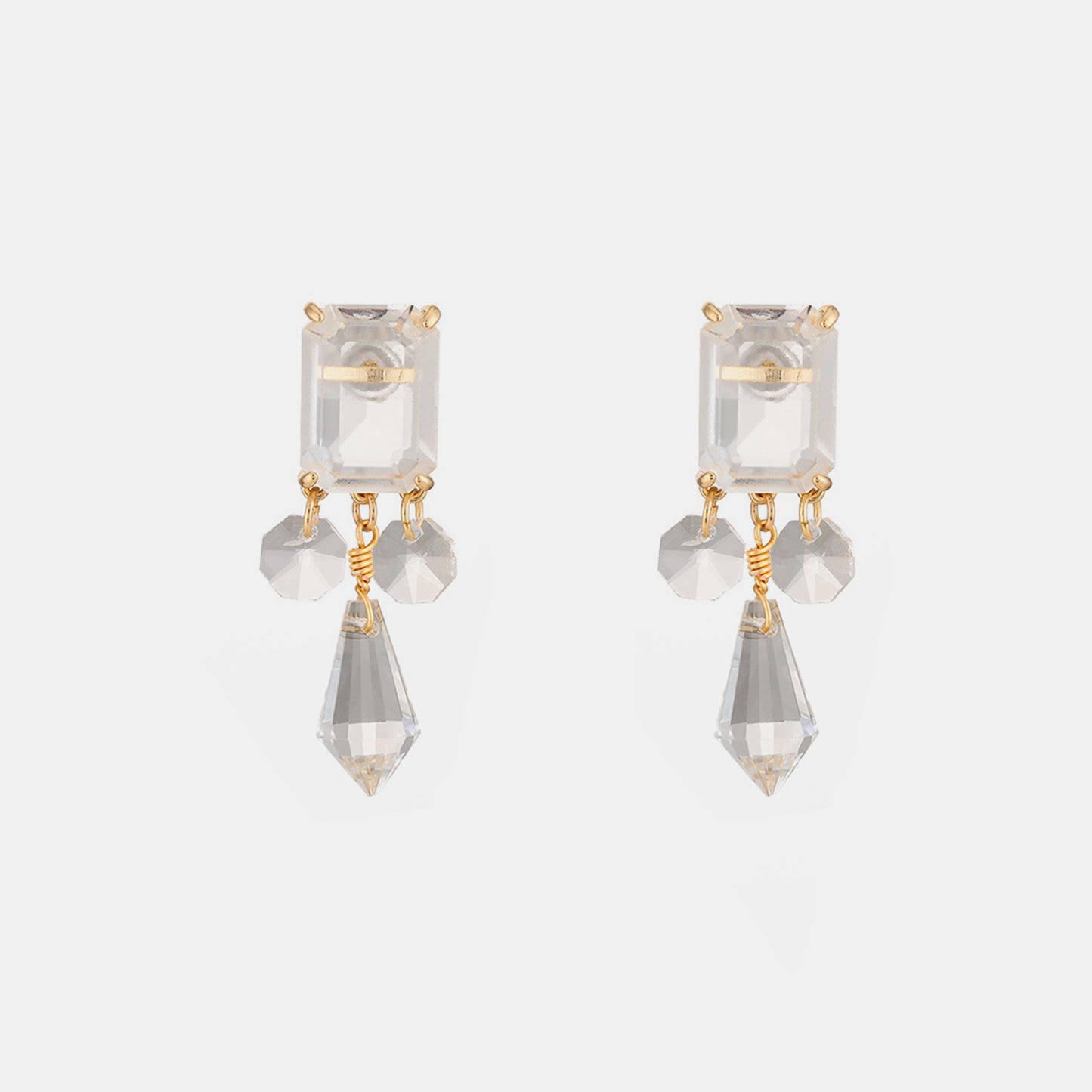 Boucles d'oreilles pendantes en alliage de verre