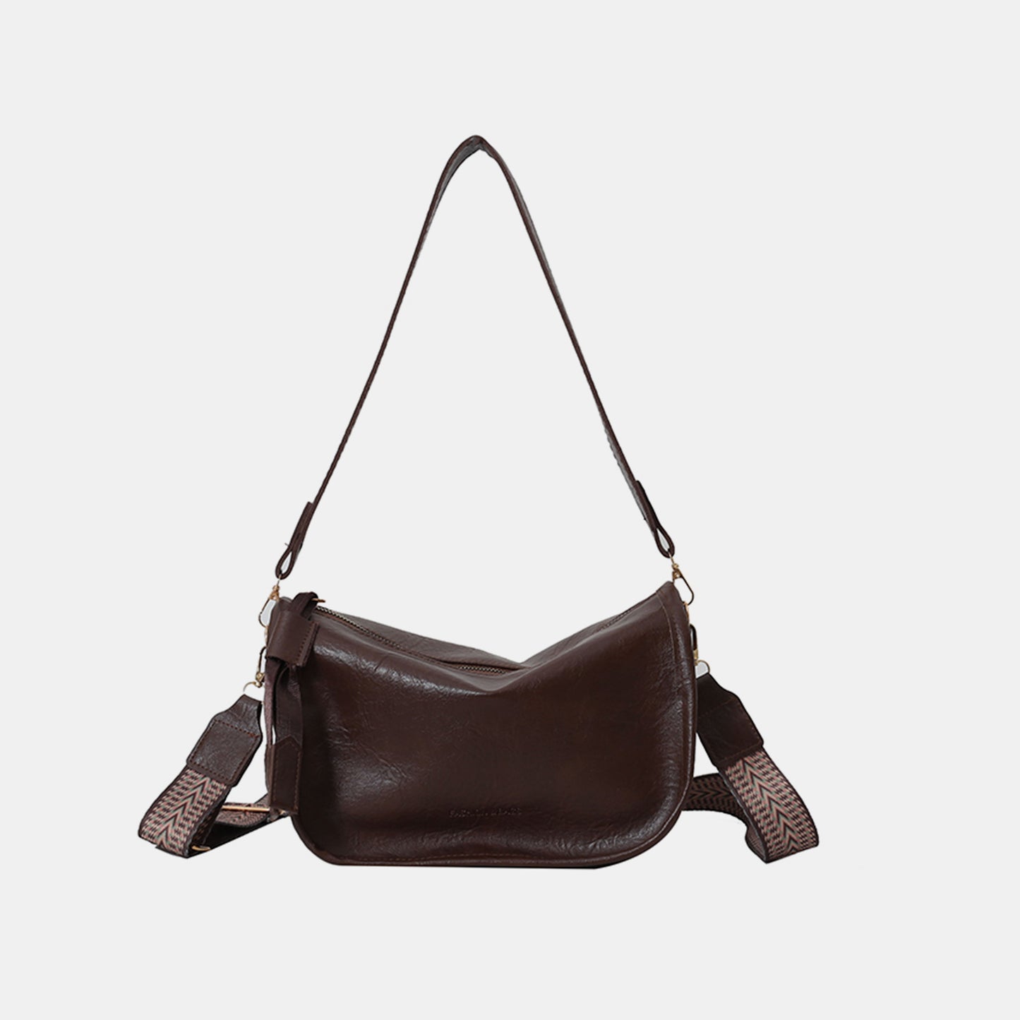 Bolso de hombro con doble correa de cuero PU