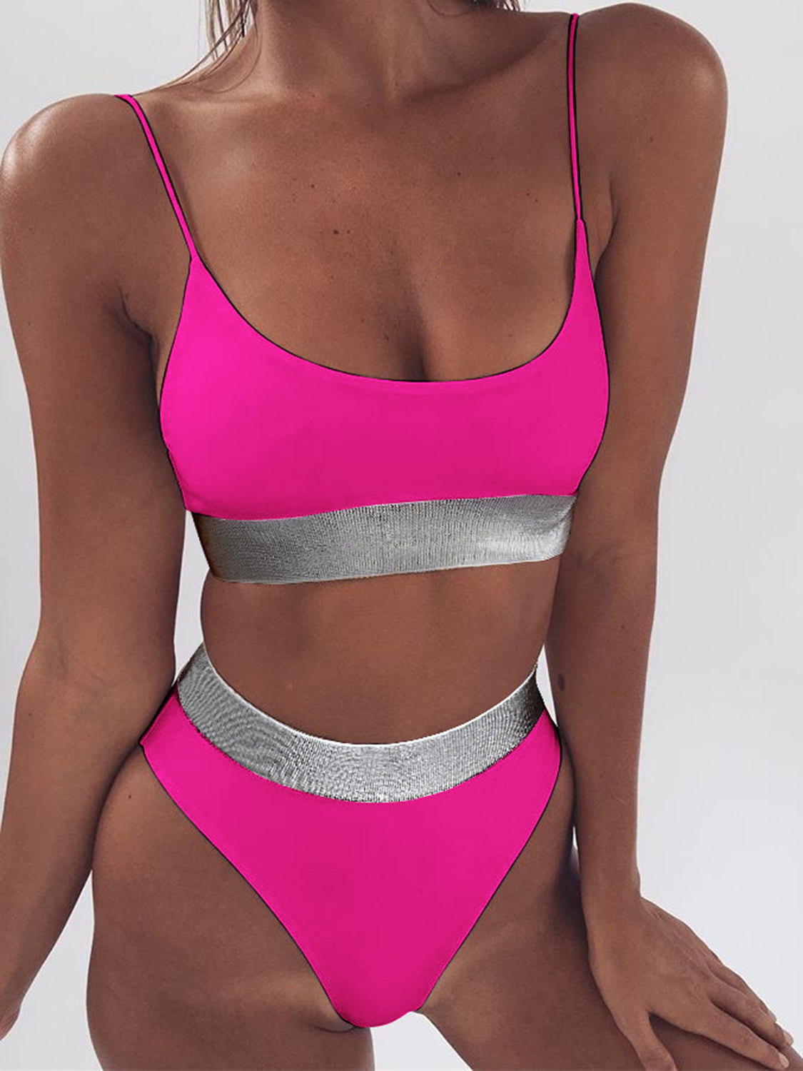 Scoop Neck Spaghetti Strap Two-Piece Swim Set