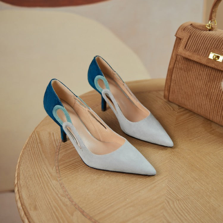 Color Matching High-heeled Shoes With Stiletto Heel And Western Temperament Women's Shoes