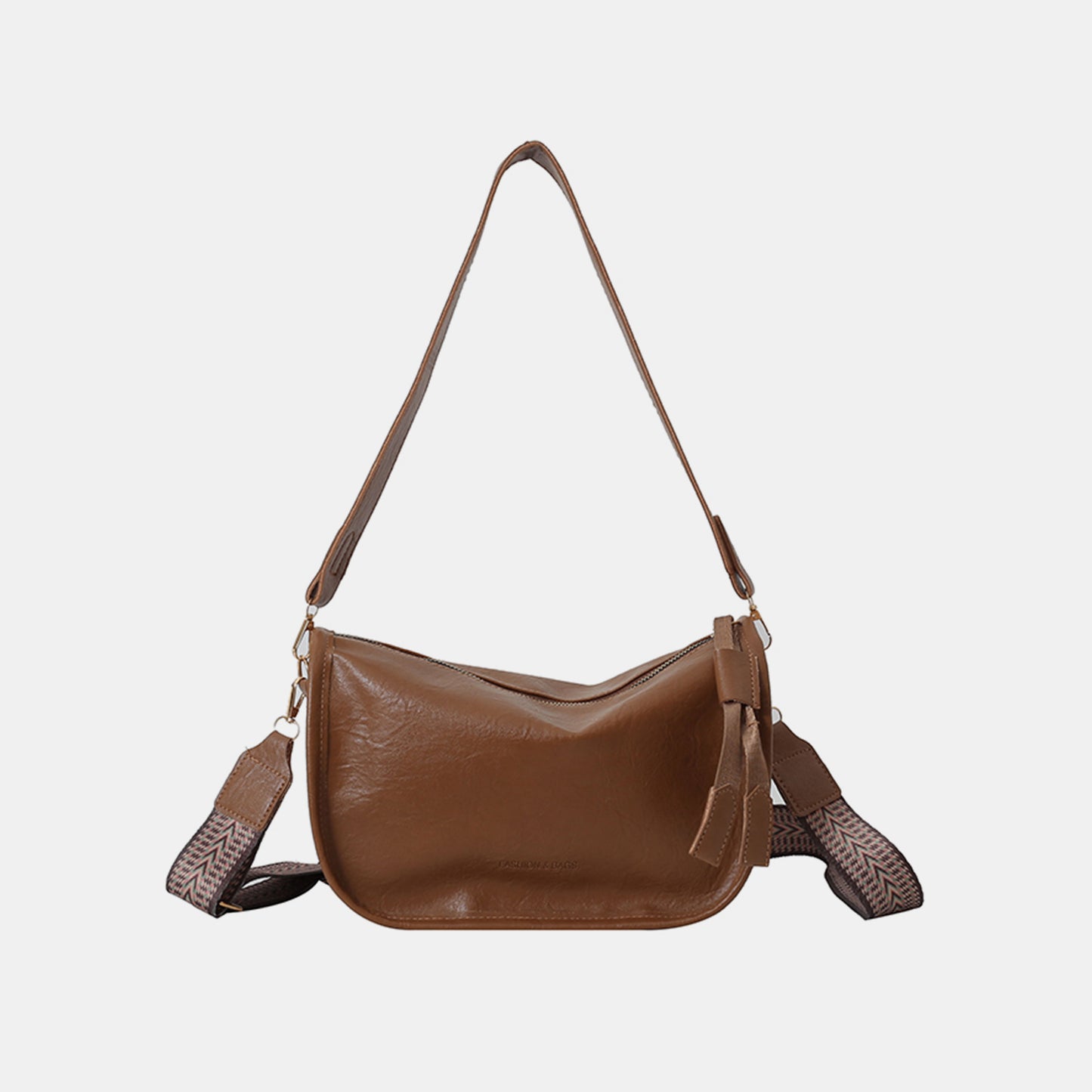 Bolso de hombro con doble correa de cuero PU