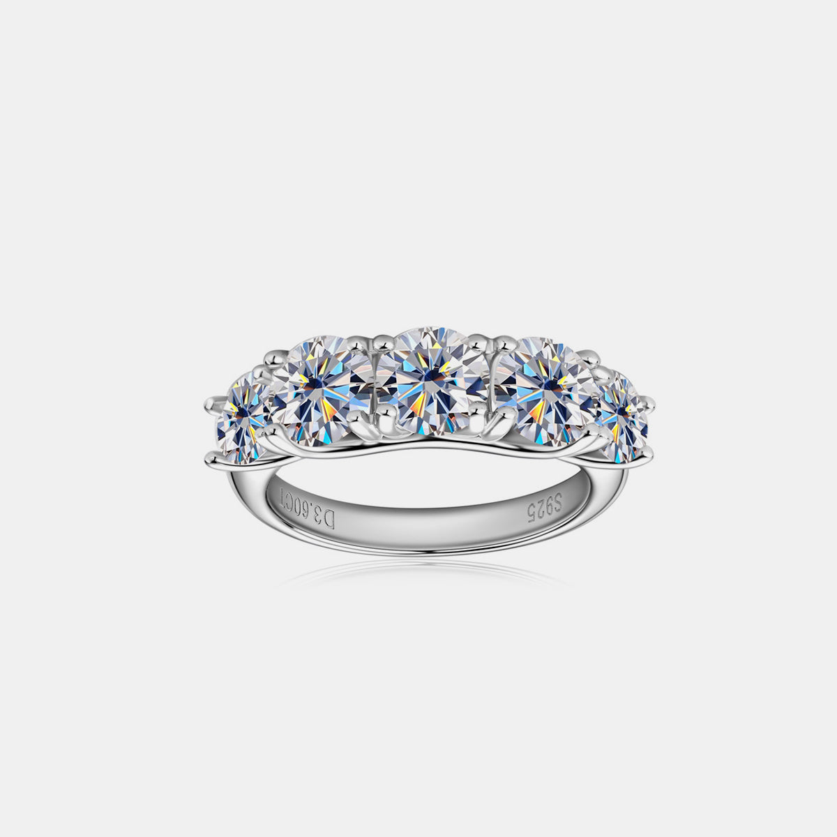 Bague en argent sterling 925 moissanite 3,6 carats