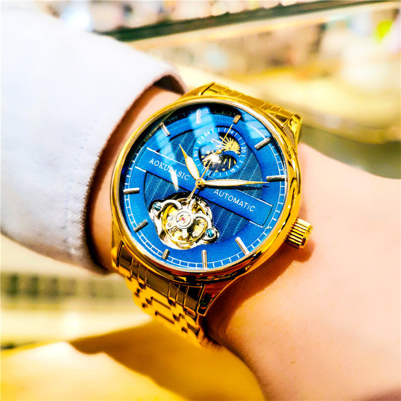 Men's Fashion Skeleton Luminous Waterproof Mechanical Watch