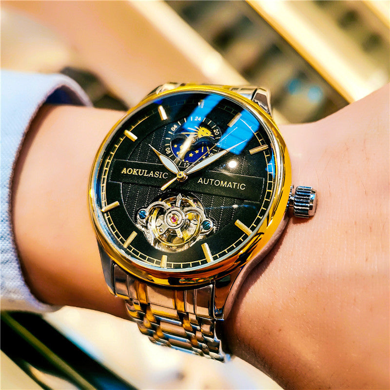 Men's Fashion Skeleton Luminous Waterproof Mechanical Watch