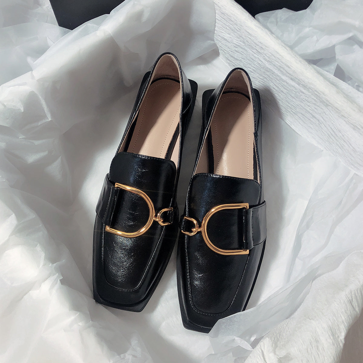 Genuine Leather Lazy Two-wear Flat Loafers