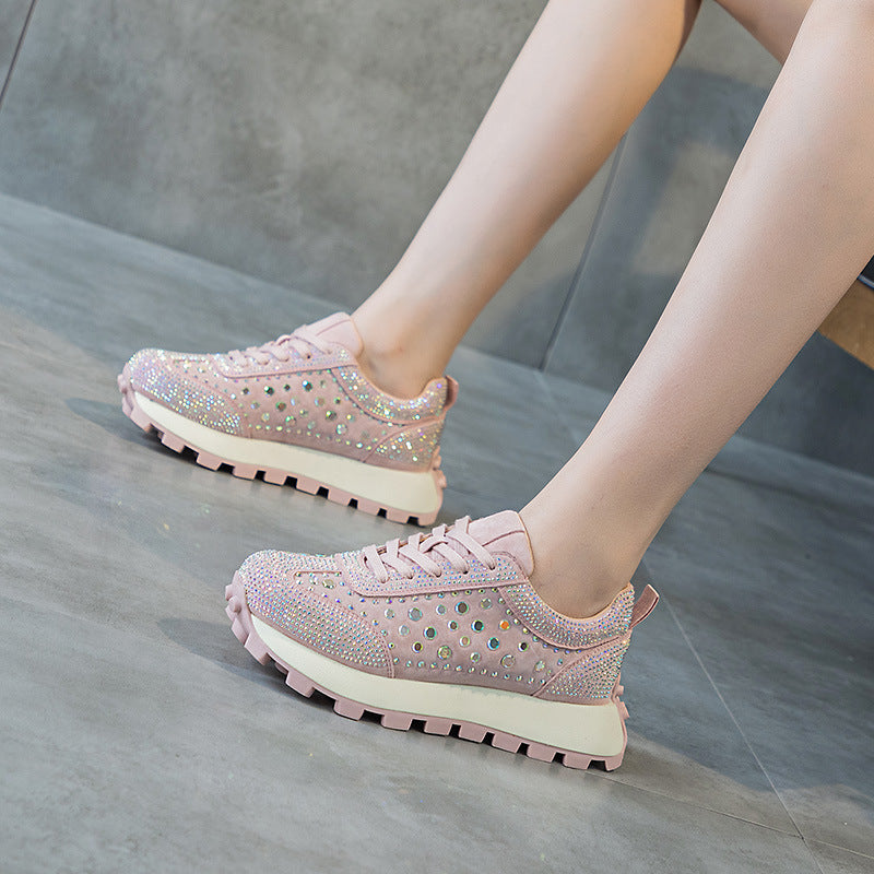 Plataforma Piel Strass Cortez Mujer