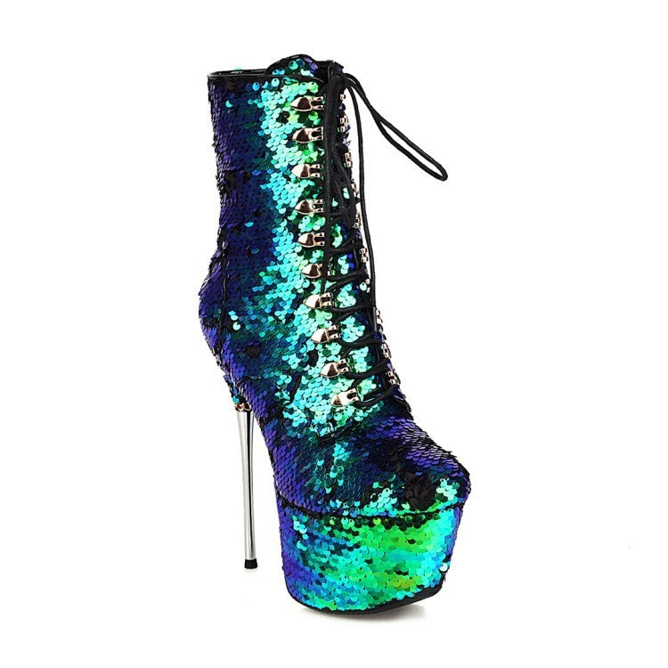 Gradient Sequined Women's Boots