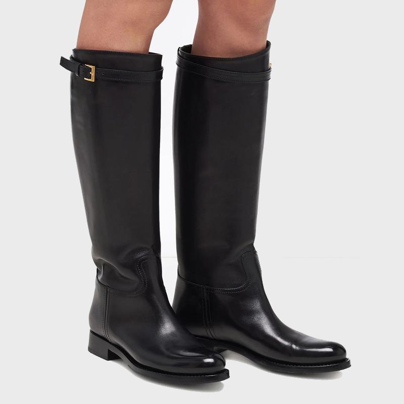 Bottes de mode montantes pour femmes à fond plat