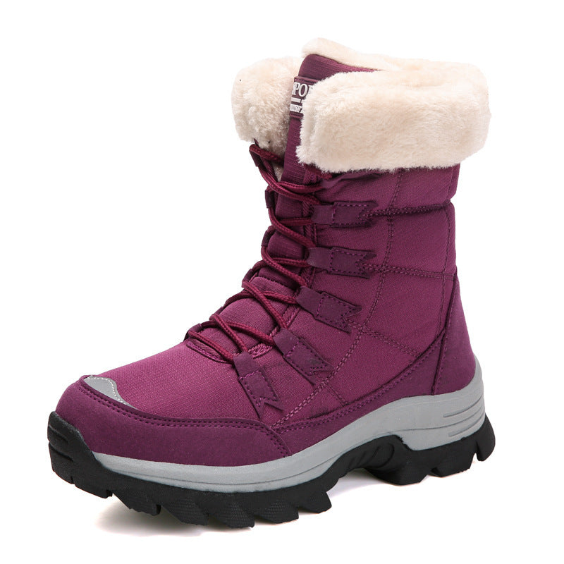 Chaussures en coton de grande taille bottes de neige montantes chaussures pour femmes