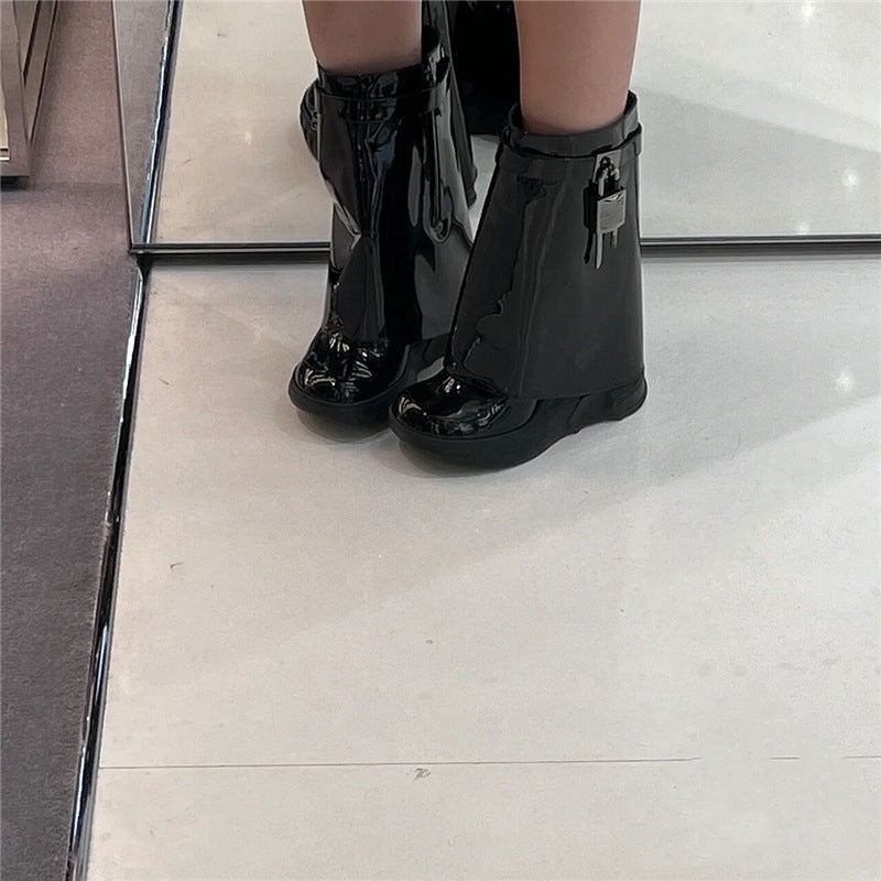 Botas extragrandes de felpa de longitud media para mujer