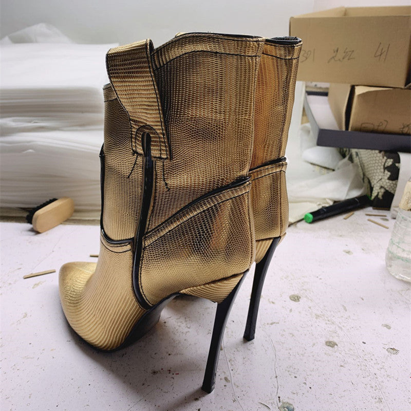 Bottes pour femmes à talons hauts et à bout pointu