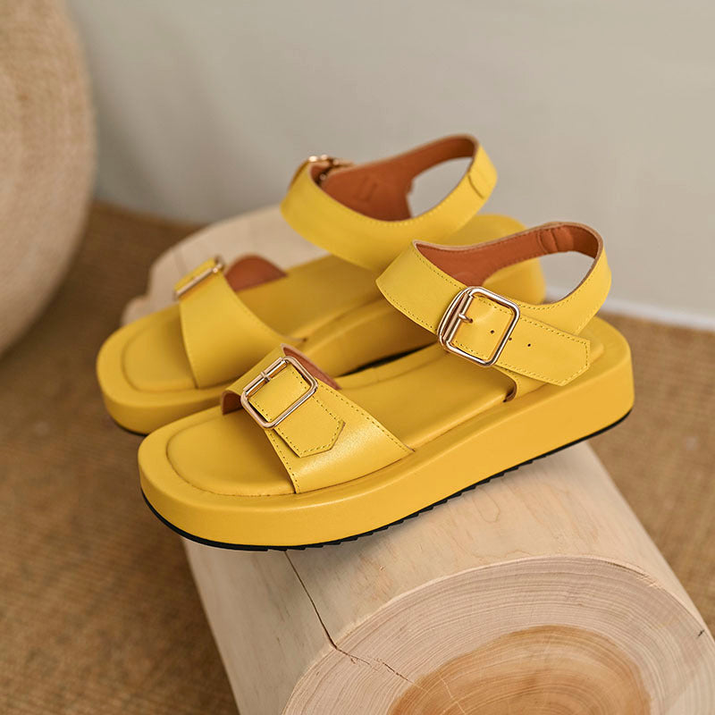 Women's Summer New Hanging Buckle Flat Platform Sandals