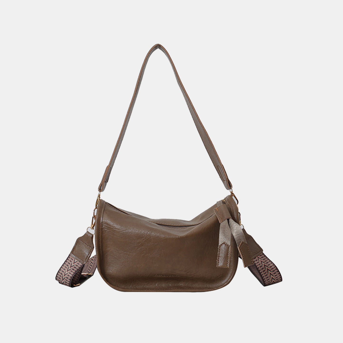 Bolso de hombro con doble correa de cuero PU