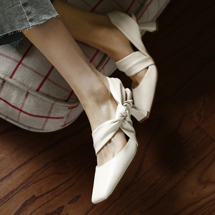 Sandales vides avec nœud, chaussures à talons hauts décontractés, grande taille, pour femmes