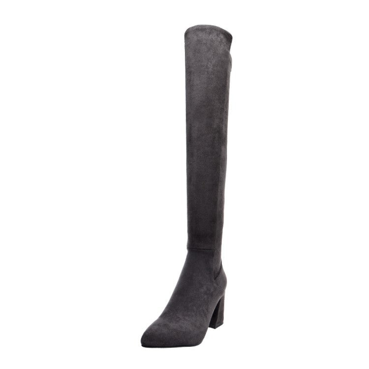 Women's Winter Fleece Over-the-knee Boots High-top Elastic Boots