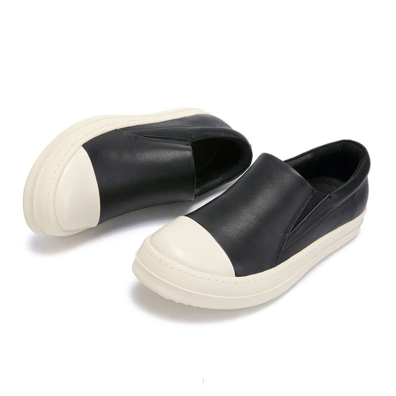 Sports And Leisure Slip-on Leather Low-top Sneakers