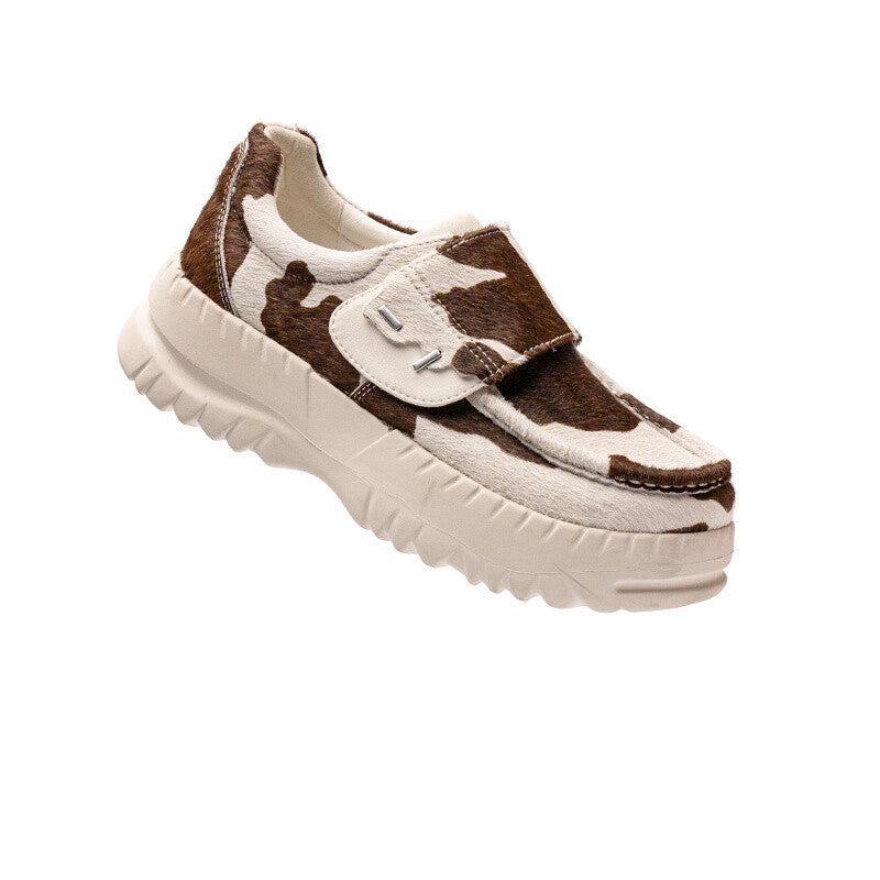 Niche Trend Of Cow Thick-soled Heightening Sneakers