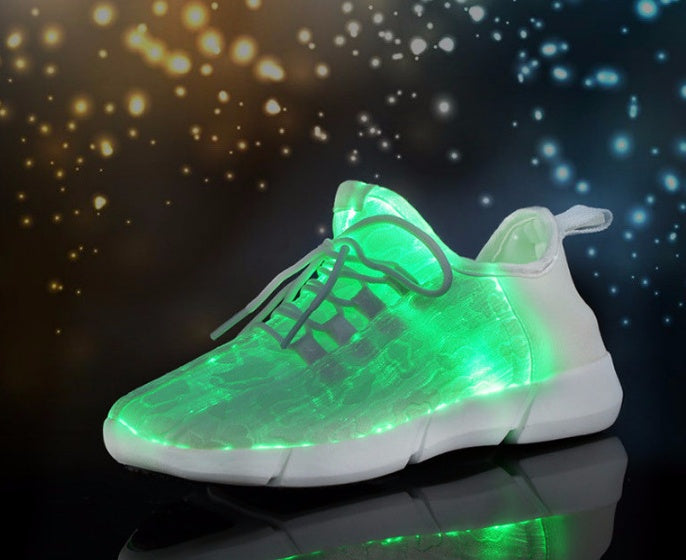 Zapatos LED de fibra óptica, zapatillas brillantes con recarga USB, zapatos iluminados para hombre