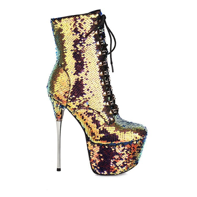 Gradient Sequined Women's Boots