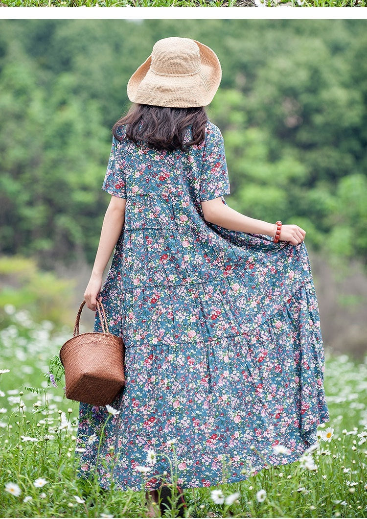 Ropa de algodón y lino para mujer, falda con vuelo grande con estampado de Súper Hada, falda para la playa dulce