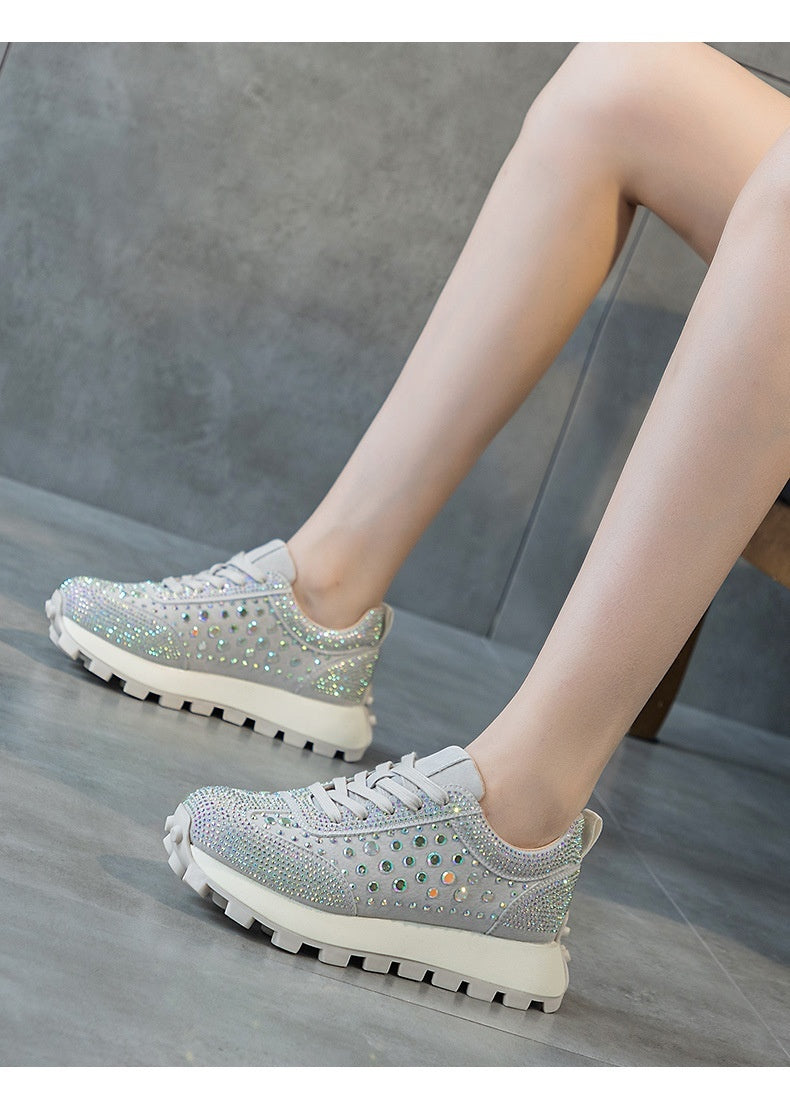 Plataforma Piel Strass Cortez Mujer