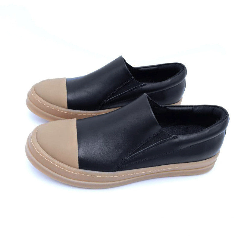 Sports And Leisure Slip-on Leather Low-top Sneakers