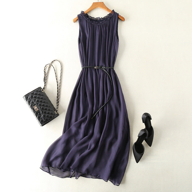 Elegance Sleeveless Holiday Slim Looking Vest Dress