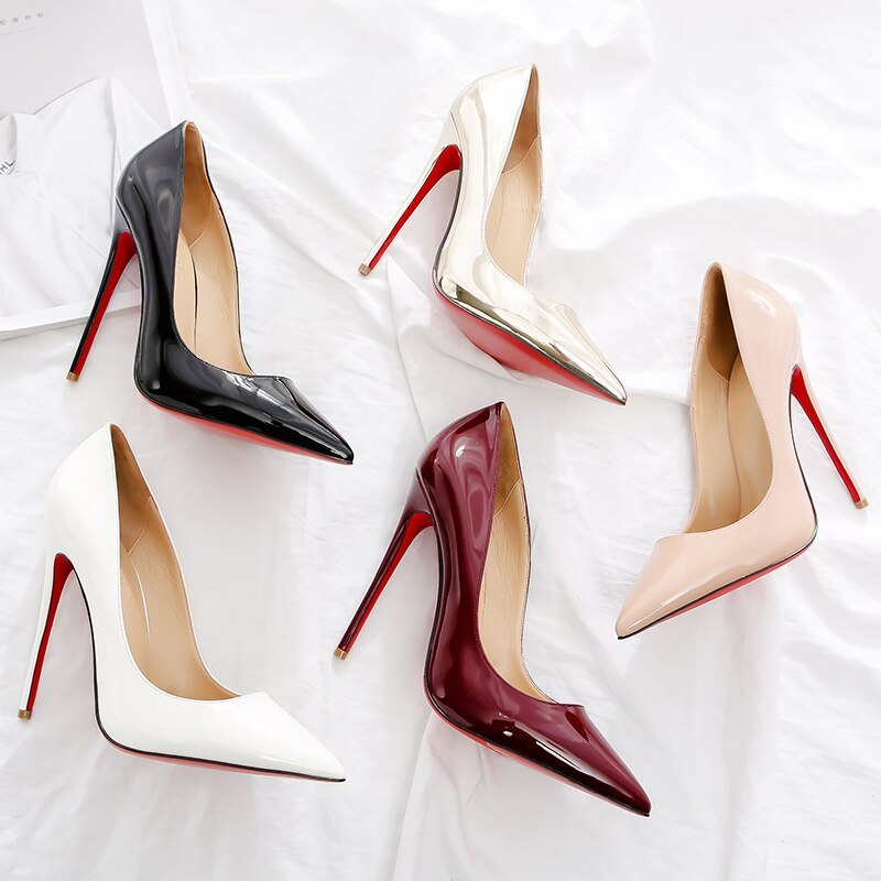 12cm high heels pointed toe stiletto shoes